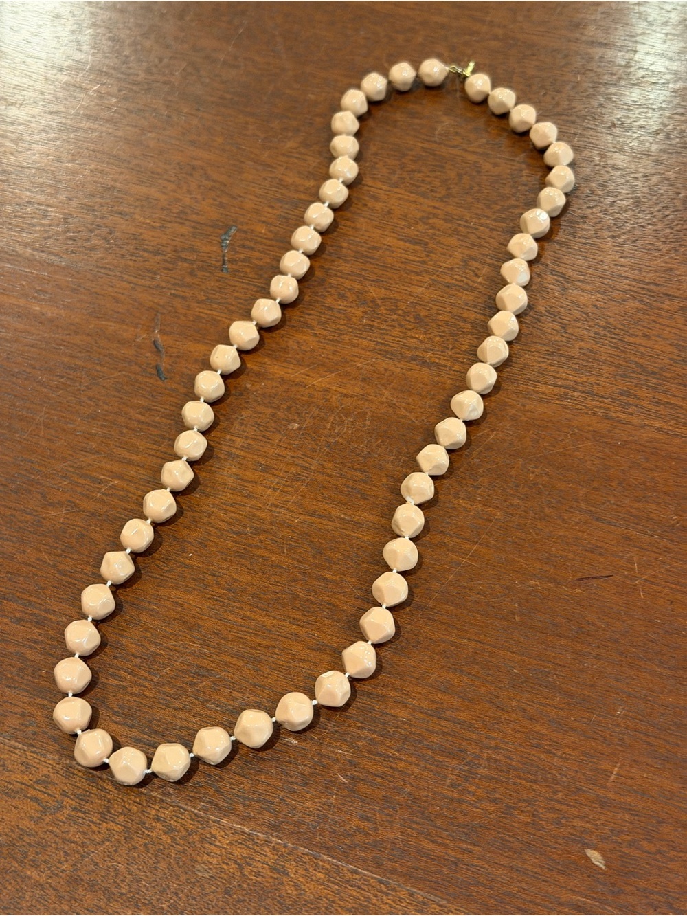 Vintage Cream Faceted Bead Necklace